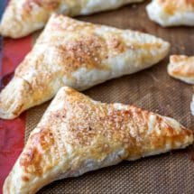 Apple turnovers on a silicone baking mat