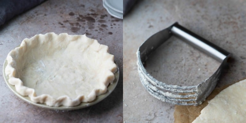 Unbaked pie crust in a pie pan