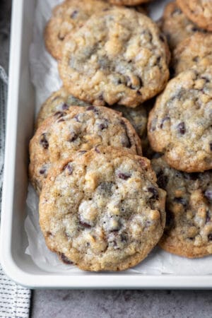 Tray of doubletree chocolate chip cookies