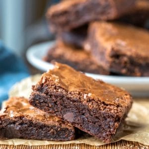 Two Mexican brownies stacked on top of each other