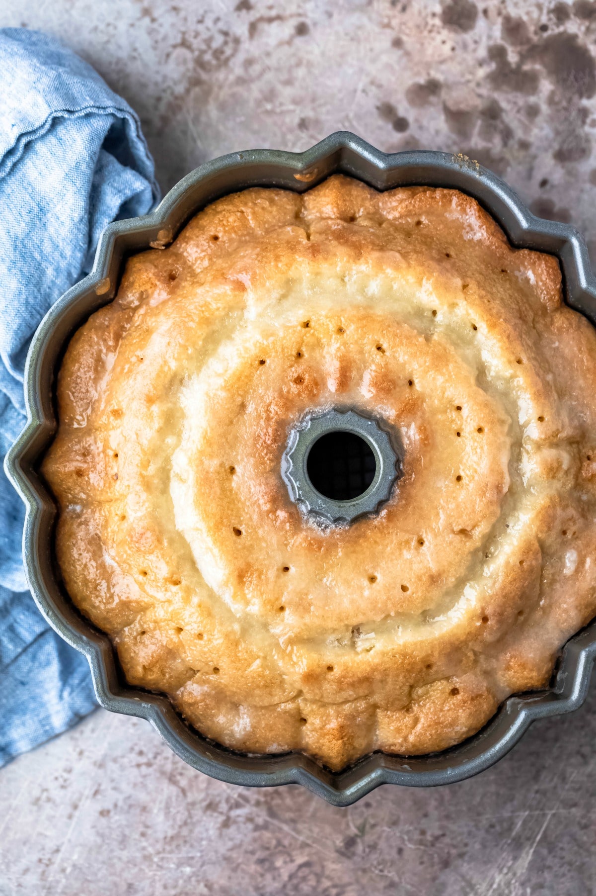 Kentucky butter cake cooling in the pan