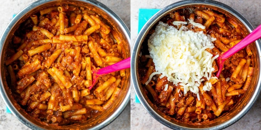 Cooked ziti in an instant pot