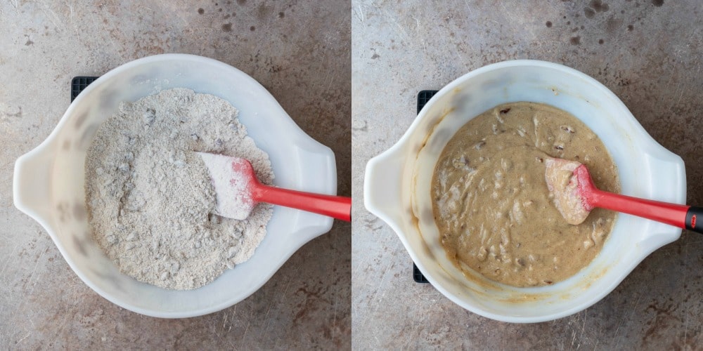 Brown sugar topping in white mixing bowl