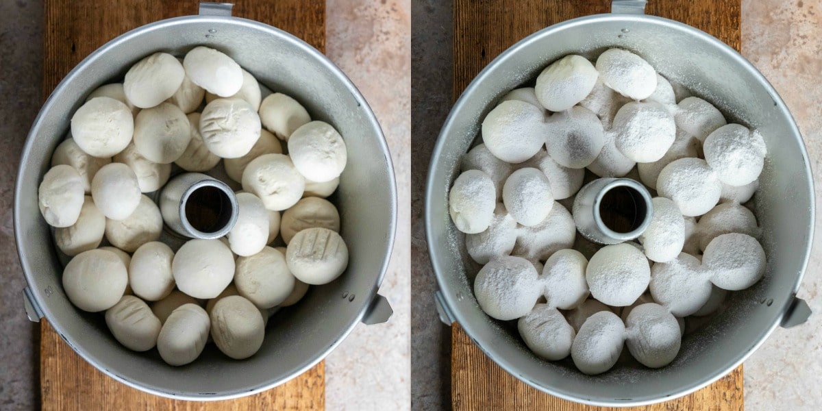 Frozen rolls in a tube pan