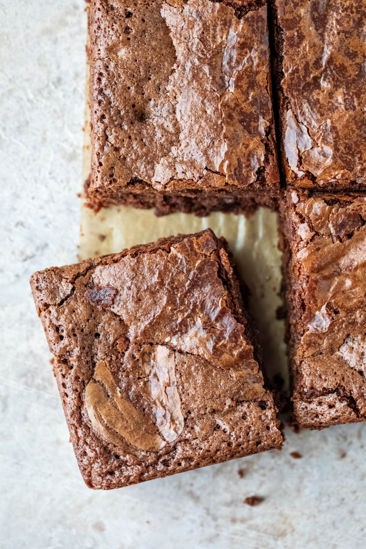 One Bowl Brownies One brownie on the diagonal