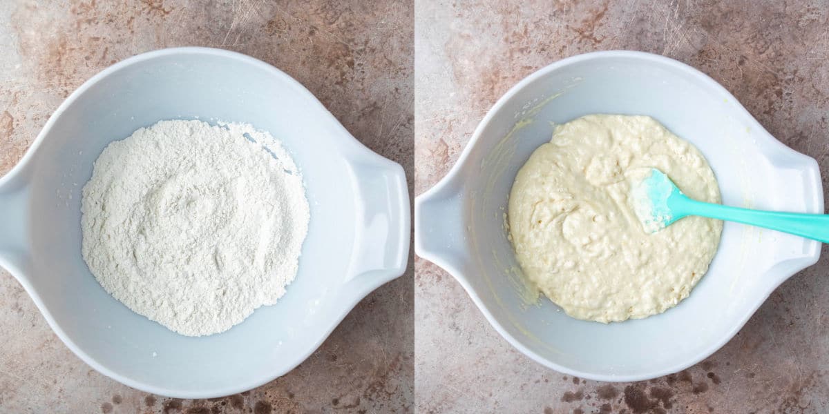 flour mixture in a mixing bowl