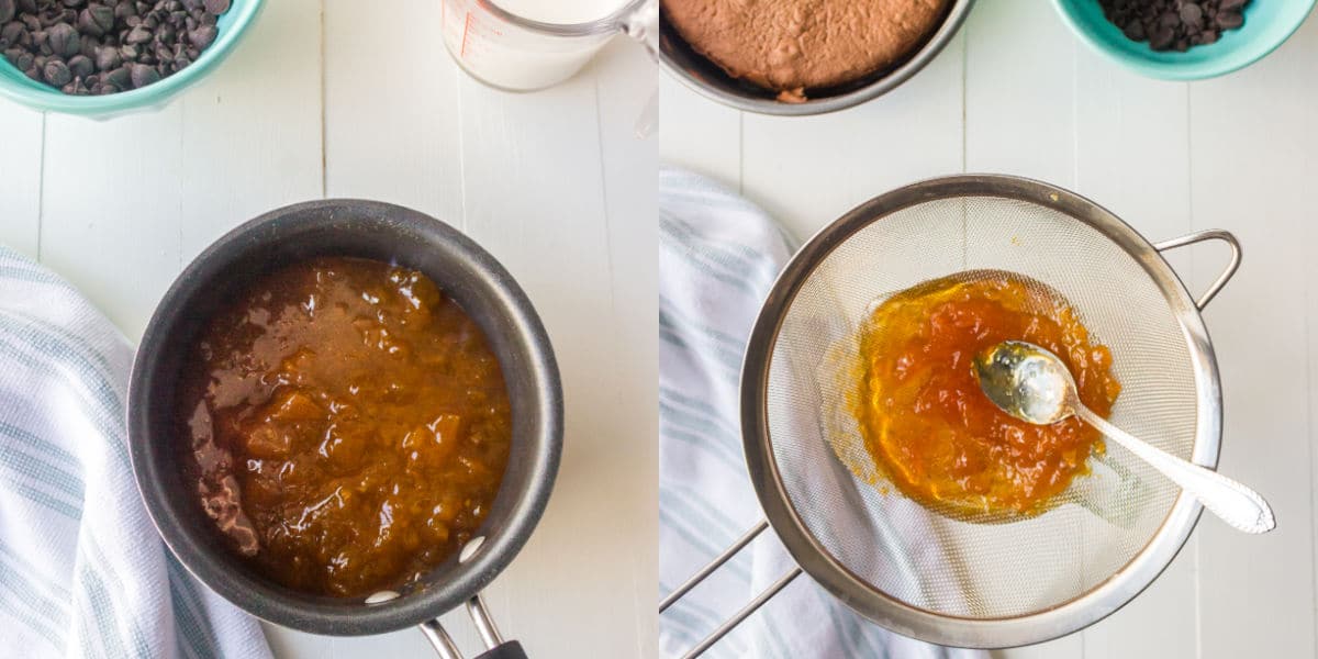 apricot jam in a saucepan