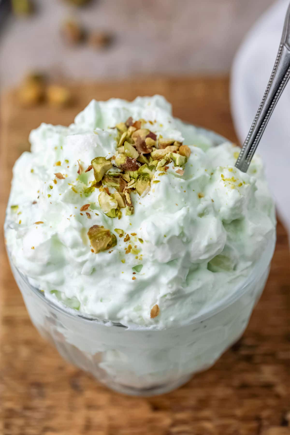 watergate salad in a glass dish