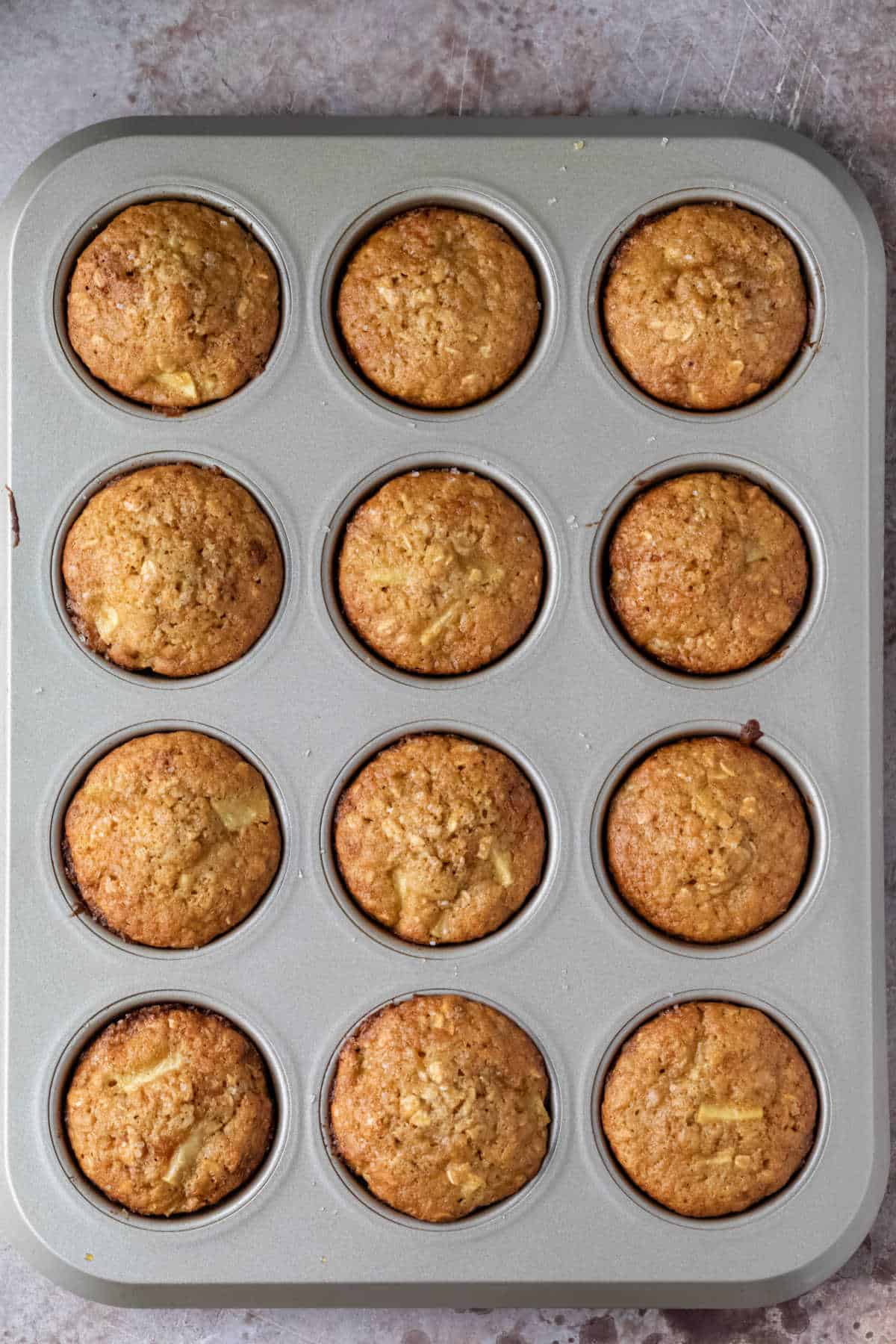 Baked muffins a muffin tin.