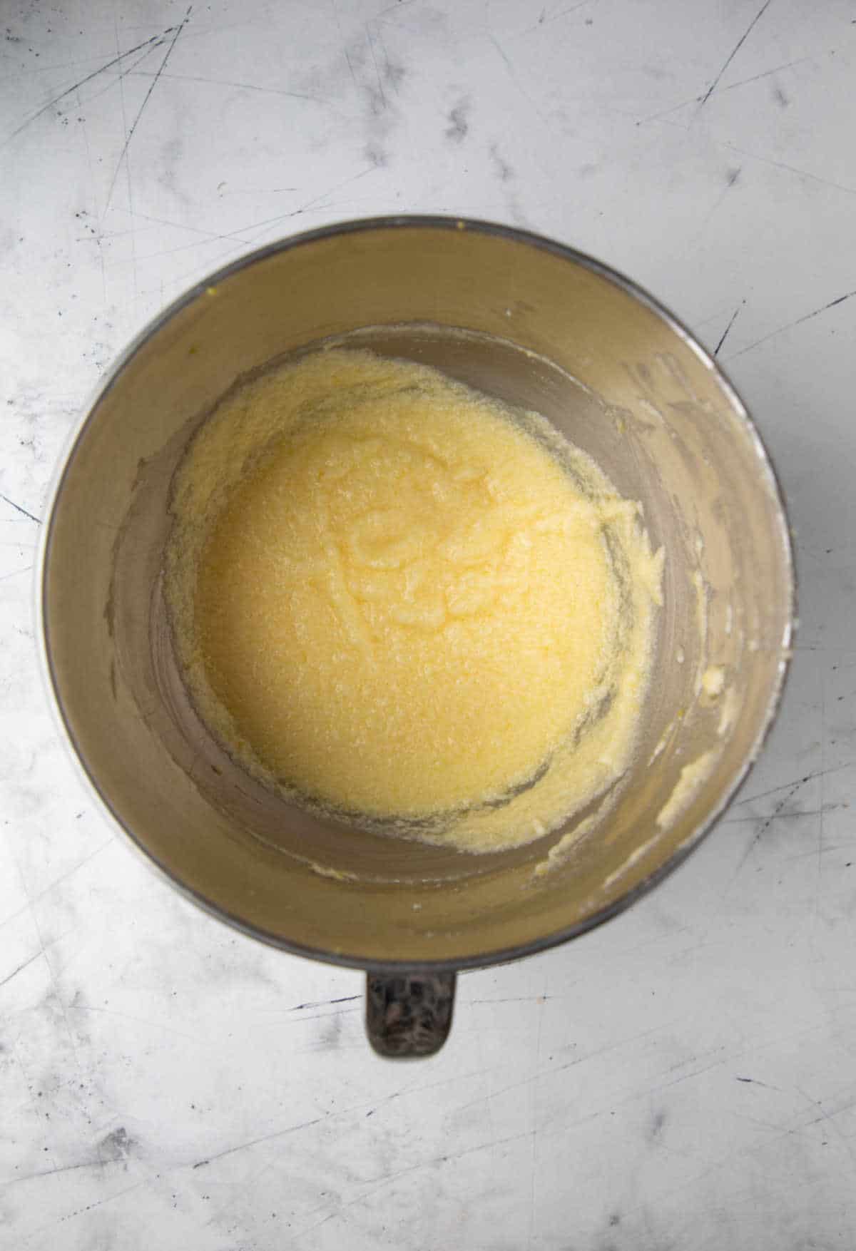 Lemon juice mixed into lemon cookie batter.