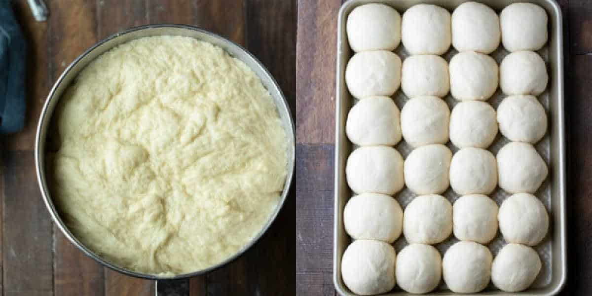 Roll dough in a baking pan.