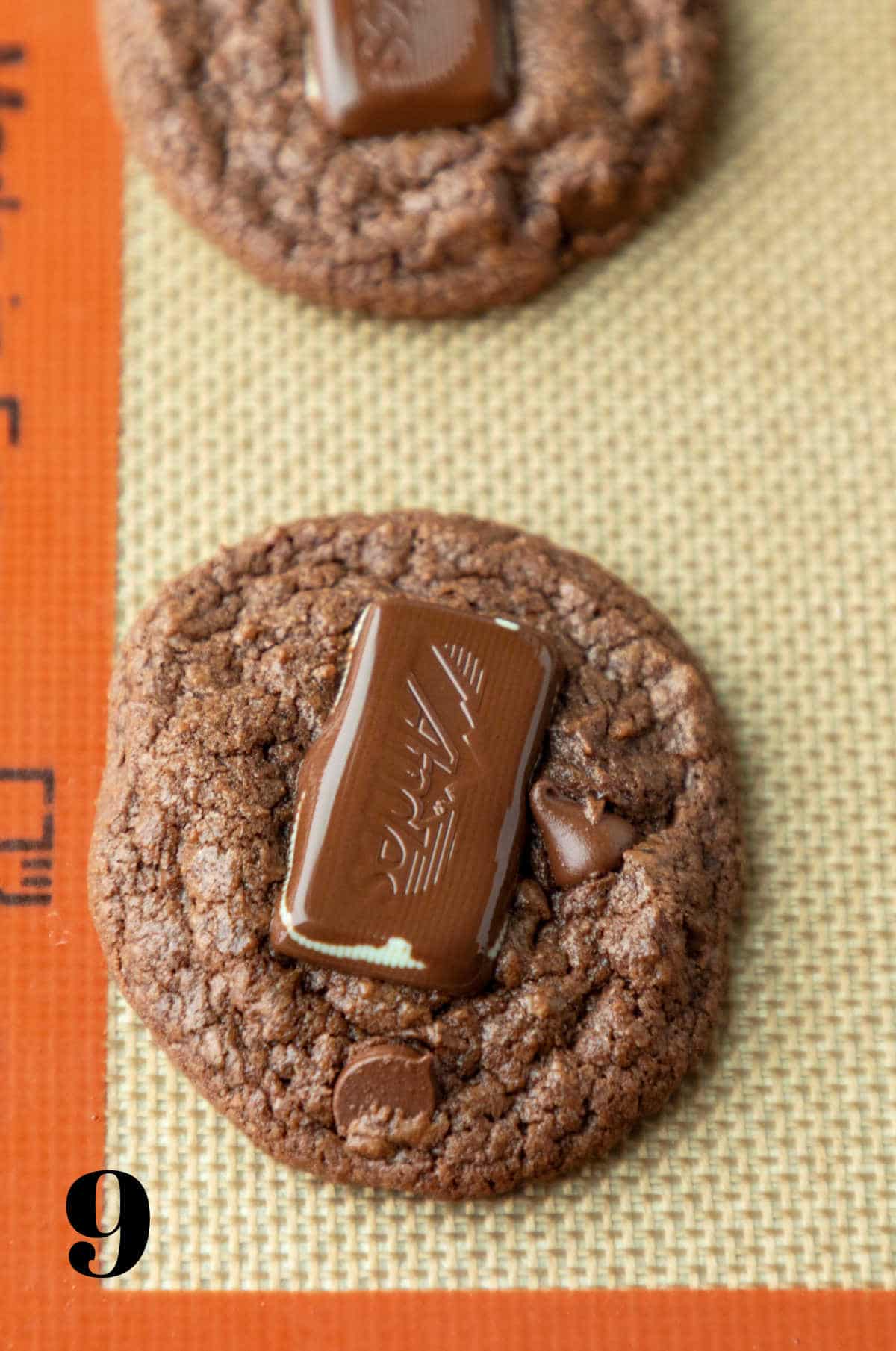 Chocolate cookie with an Andes mint on top.