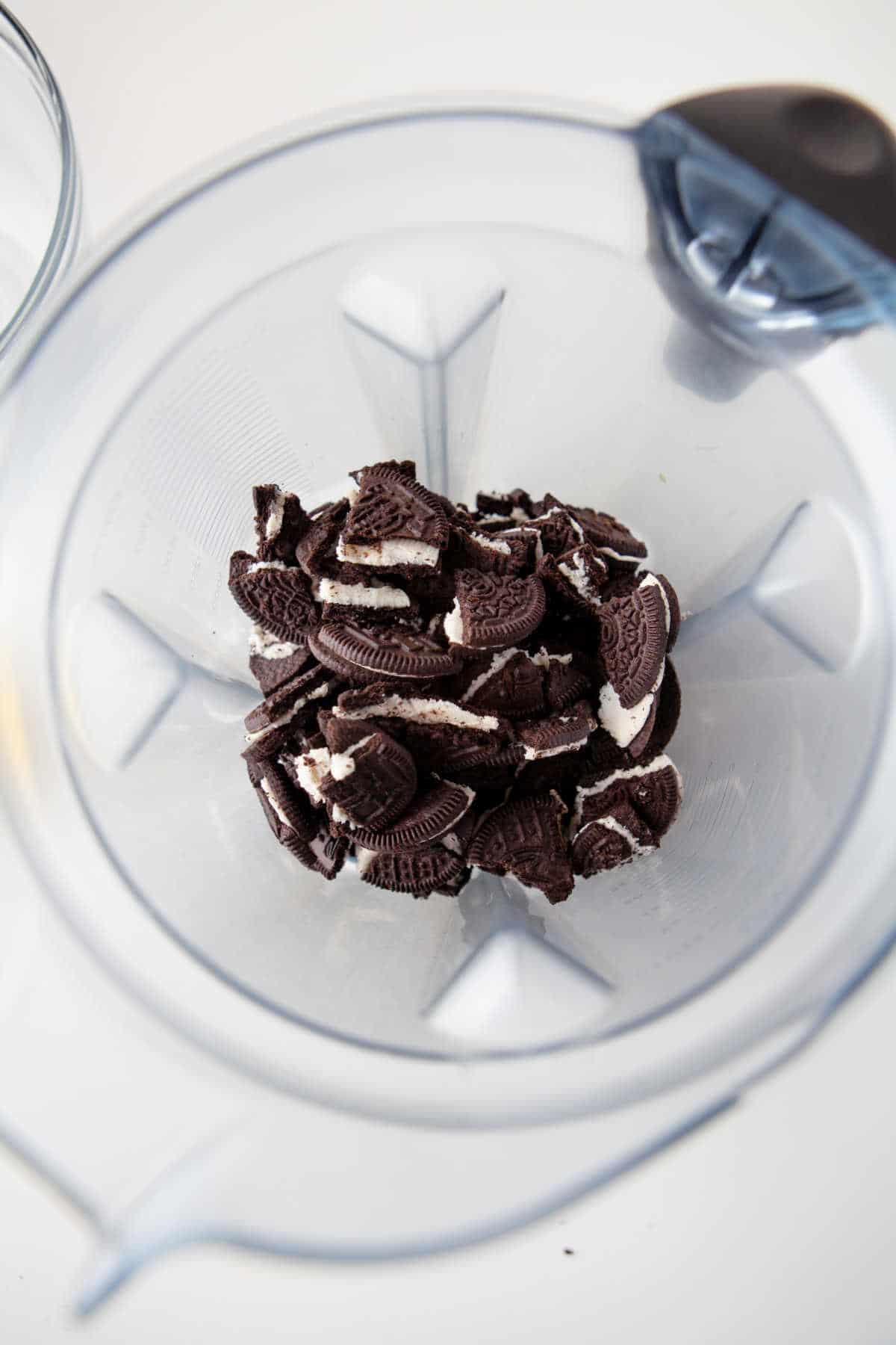 Oreos in a food processor. 