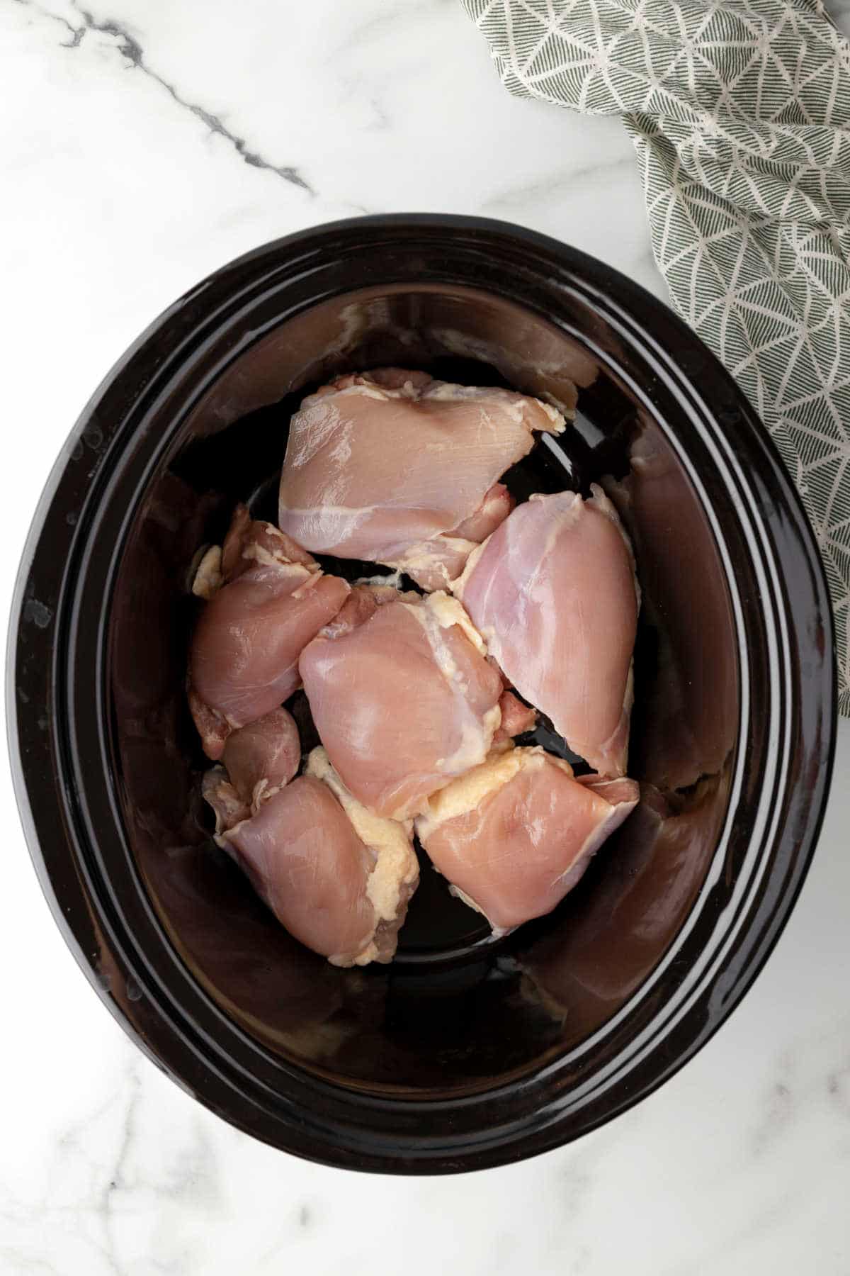 Chicken thighs in a crock pot.