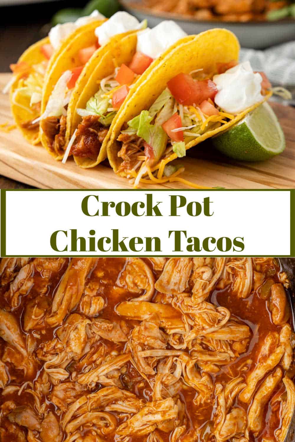 Easy 3 Ingredient Crock Pot Chicken Tacos - I Heart Eating