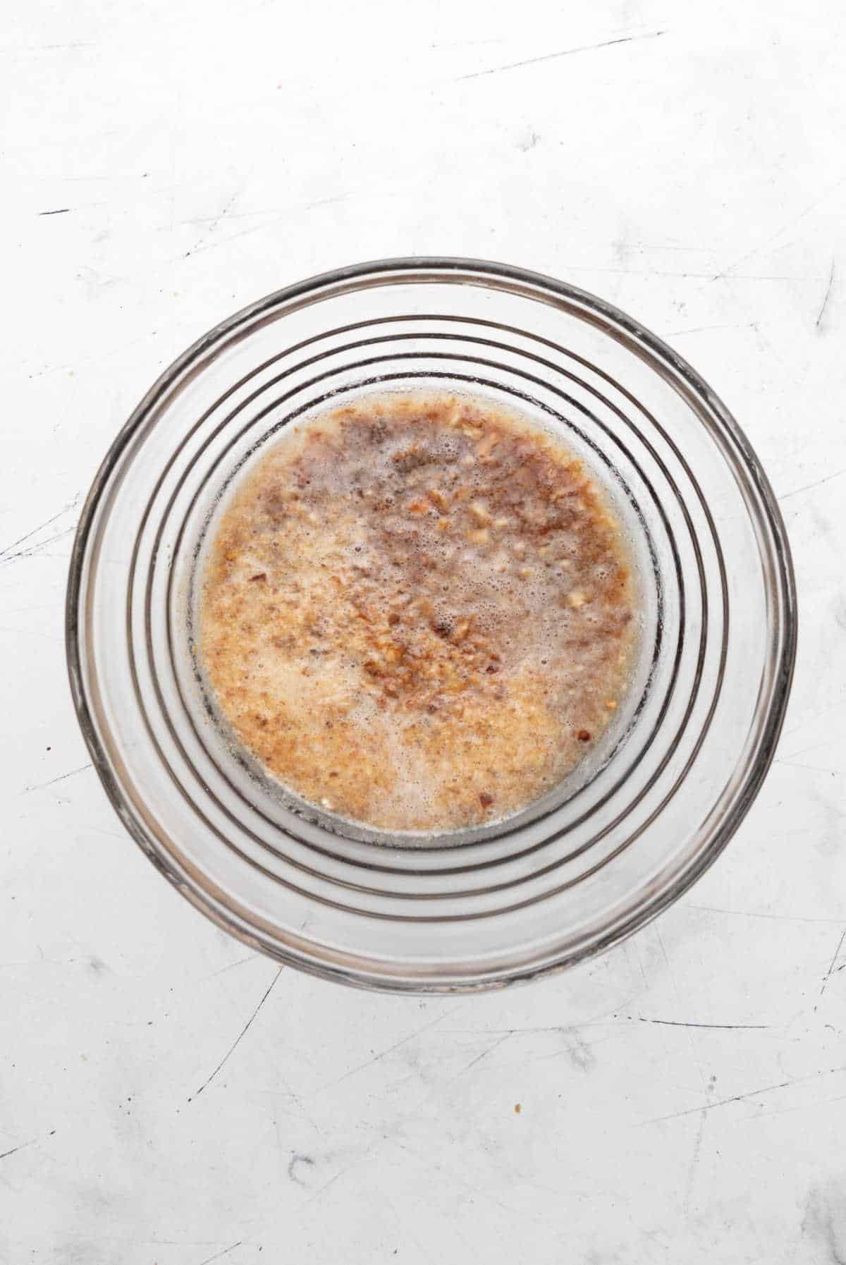 Dates sitting in boiling water.