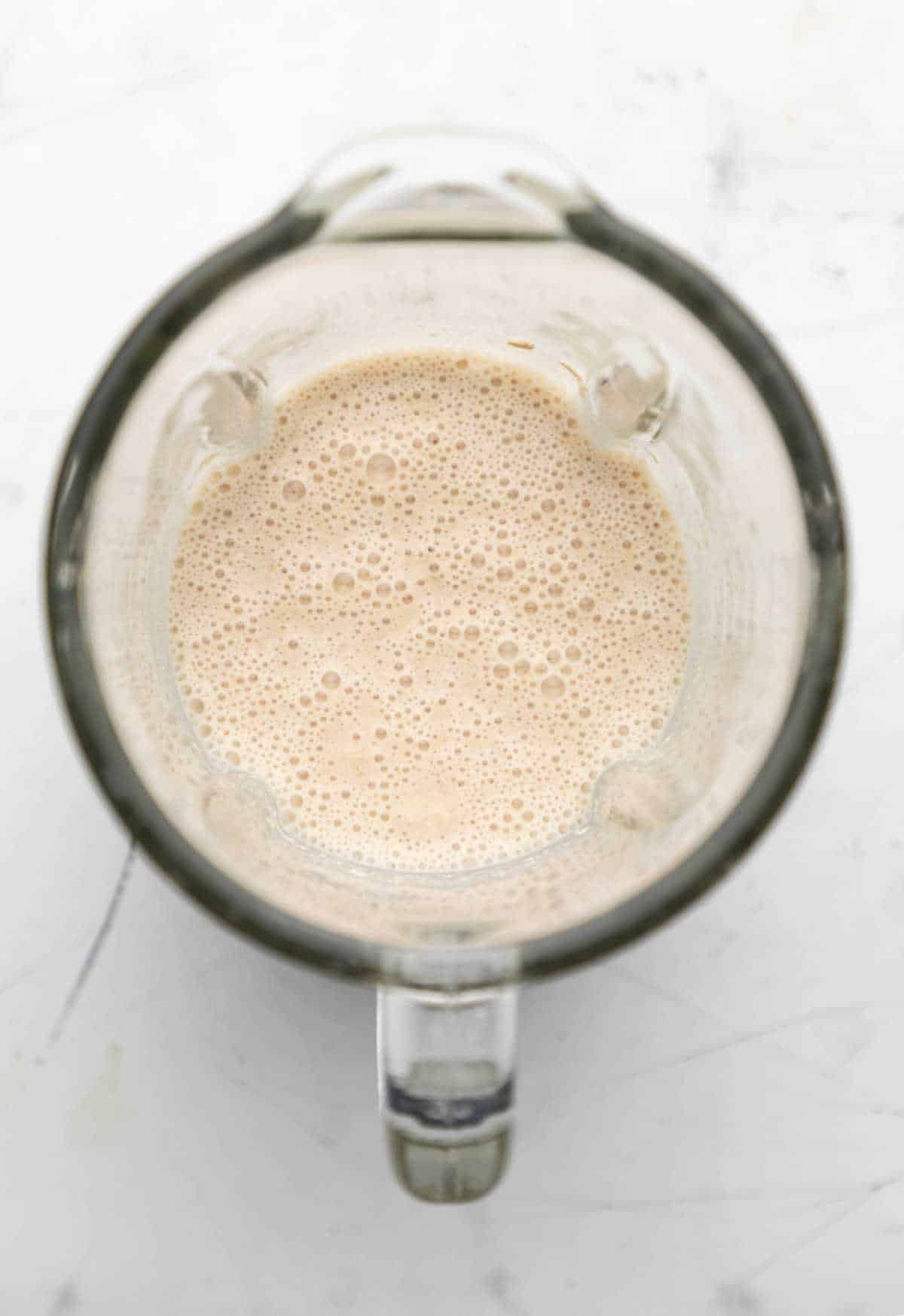 Blended oats in a blender. 