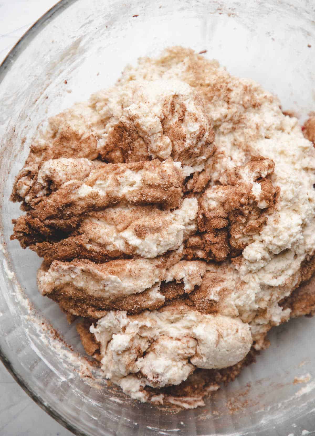 Cinnamon sugar swirled into biscuit dough. 
