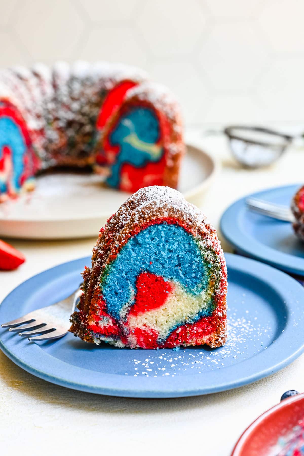 Red White & Blue Marble Cake - I Heart Eating