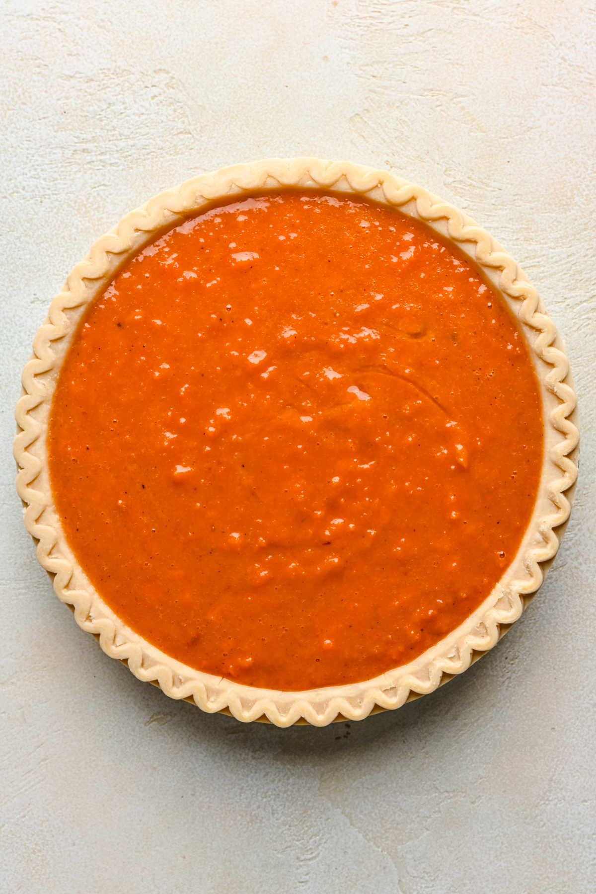 Unbaked sweet potato pie.