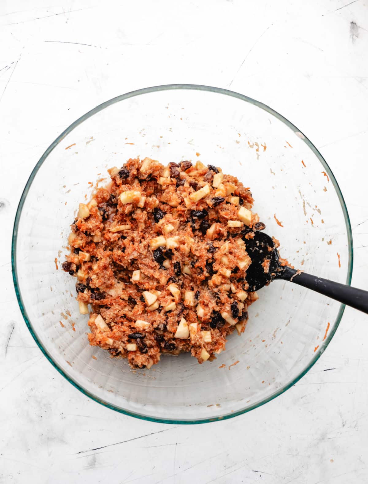 Butter stirred into veggie and breadcrumb mixture.