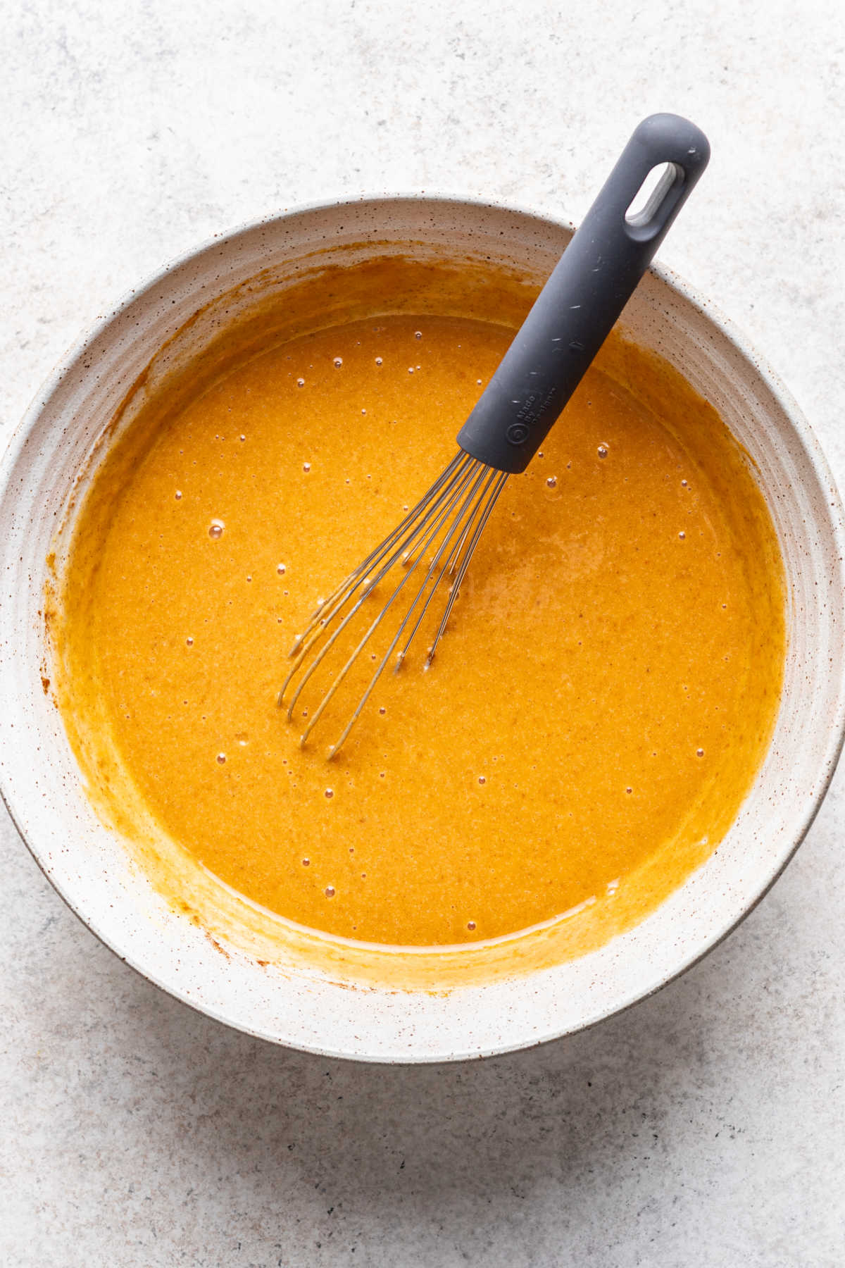 Heavy cream mixed into pumpkin spice mixture.