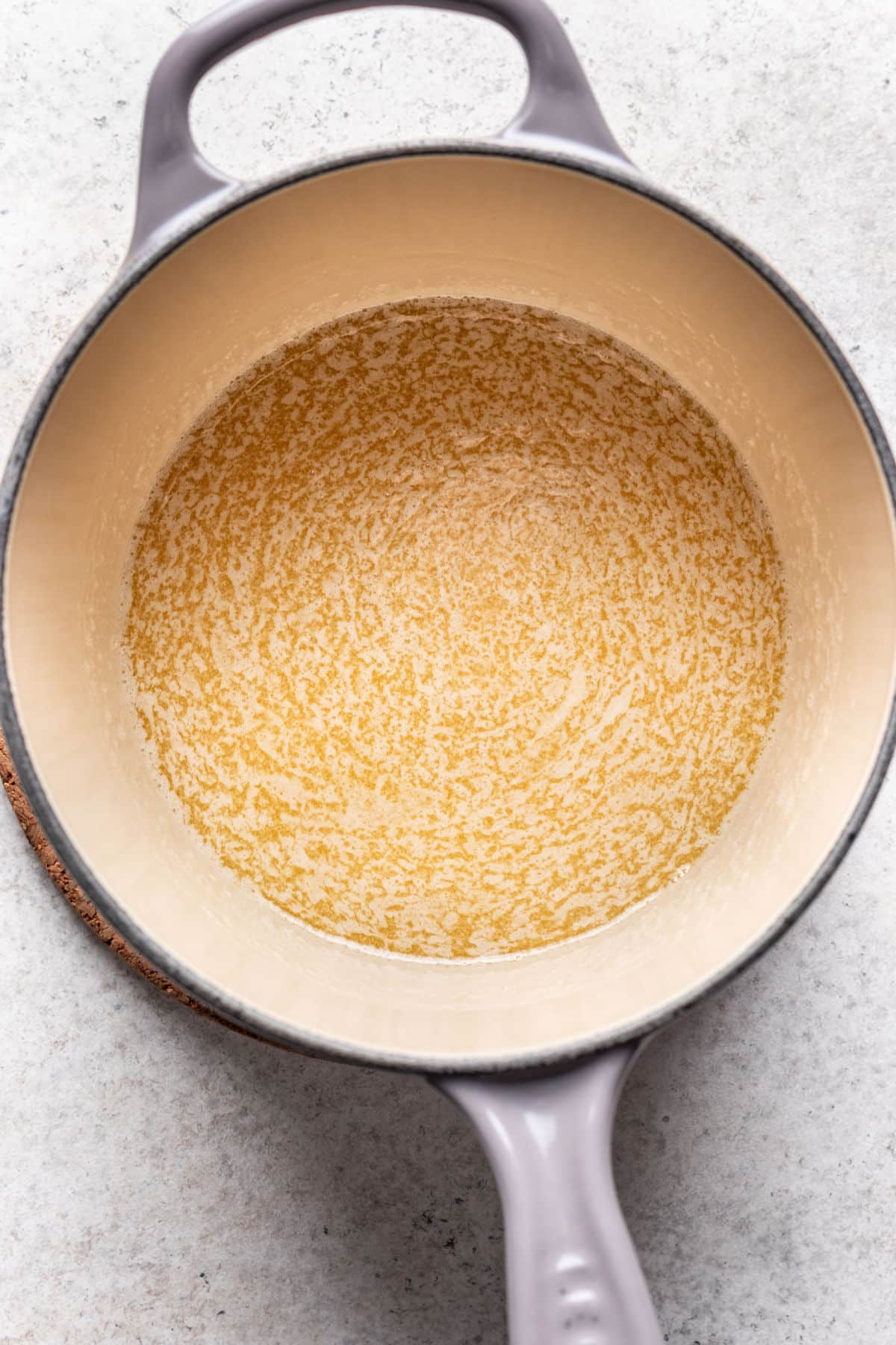Kentucky butter cake glaze in a saucepan.