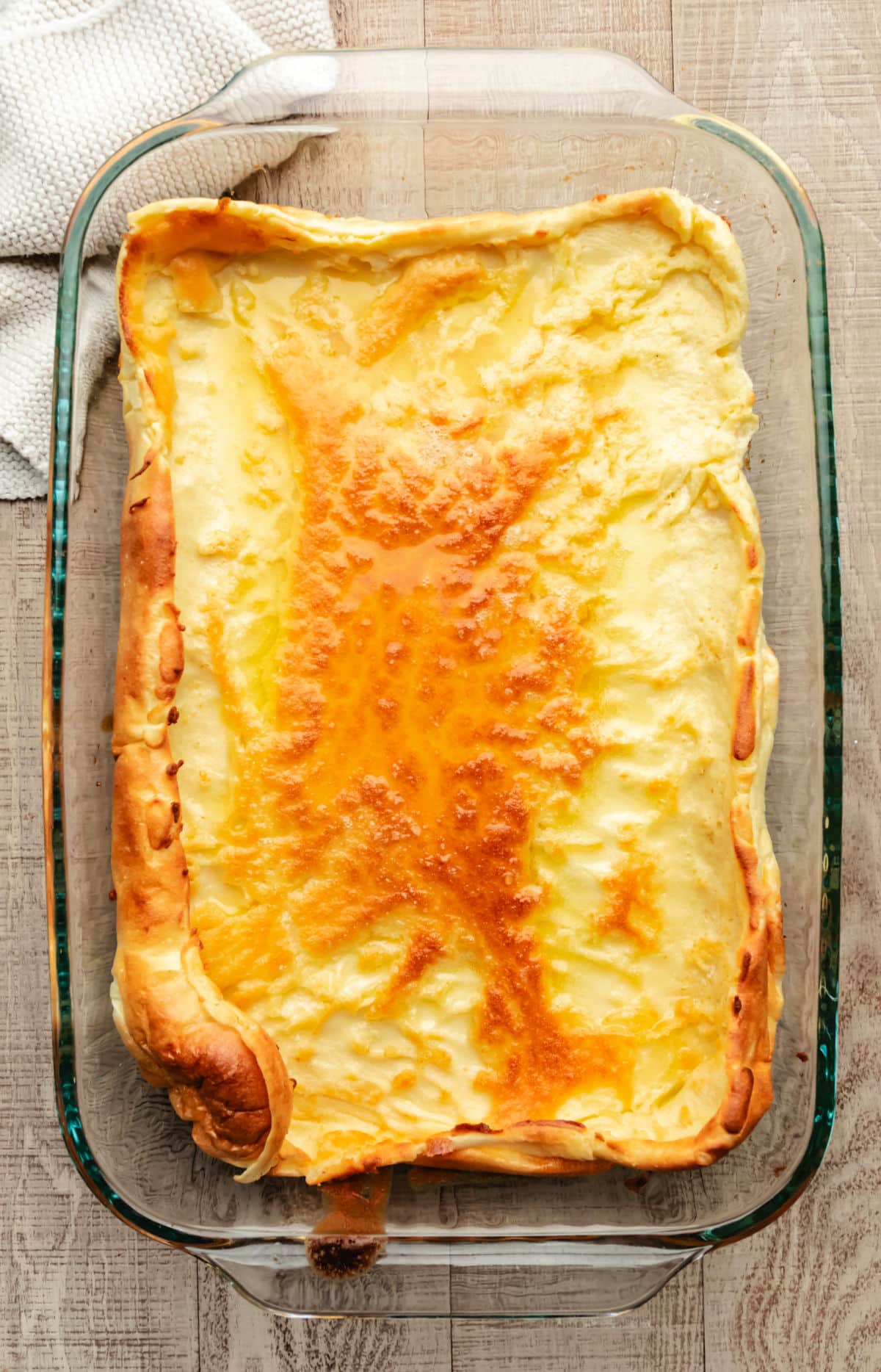 German pancake in a 9x13 baking dish.