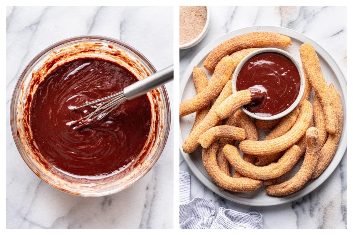 Sauce au chocolat avec des churros