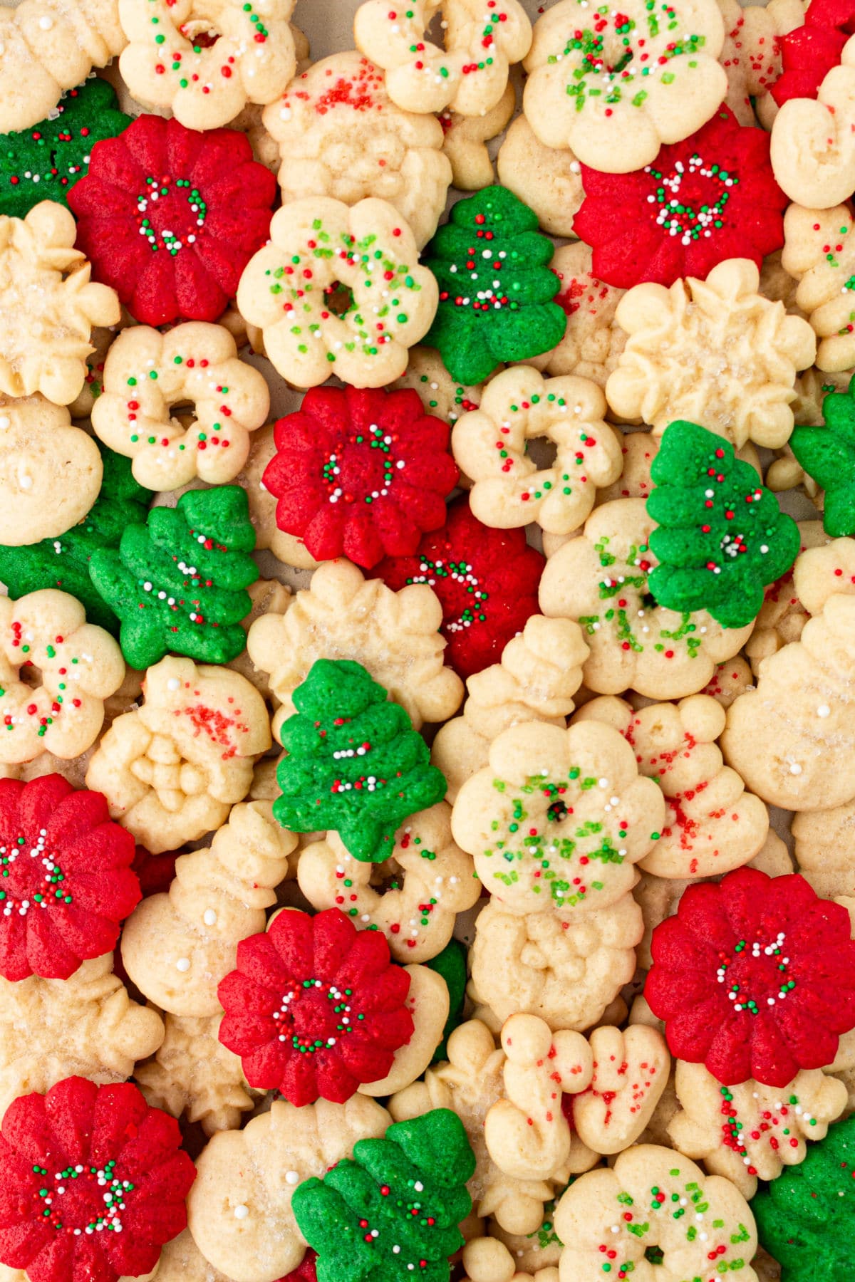 Overlapping spritz cookies. 