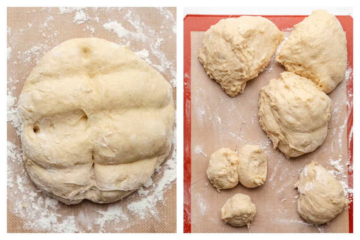 Roll dough divided into pieces.