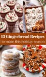gingerbread collage photo with four gingerbread recipe photos.